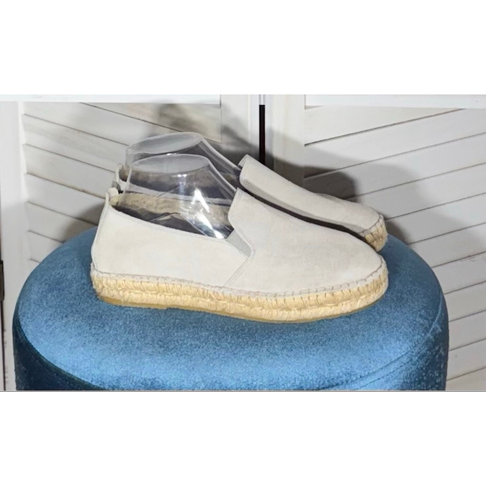 Fabiolas made in Spain gray suede leather espadrille slip on shoes women's sz 8